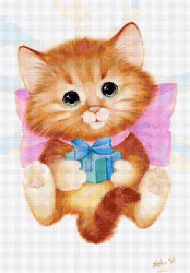 Котик - бантик, котенок, котик, коты, детское, котята - предпросмотр