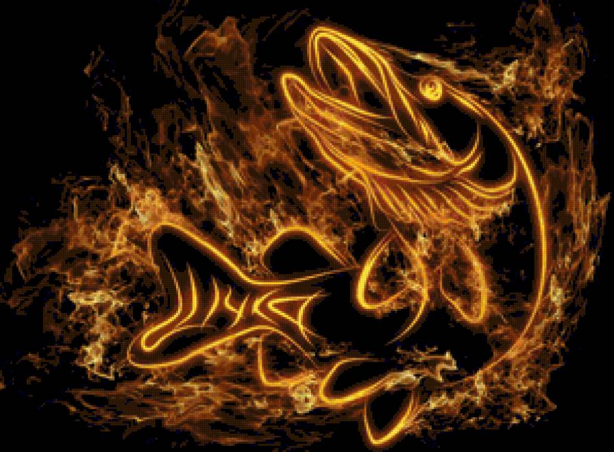 горячая рыбка - огонь, рыба - предпросмотр