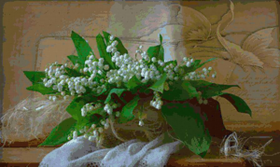 Натюрморт - ландыши, натюрморт, цветы - предпросмотр