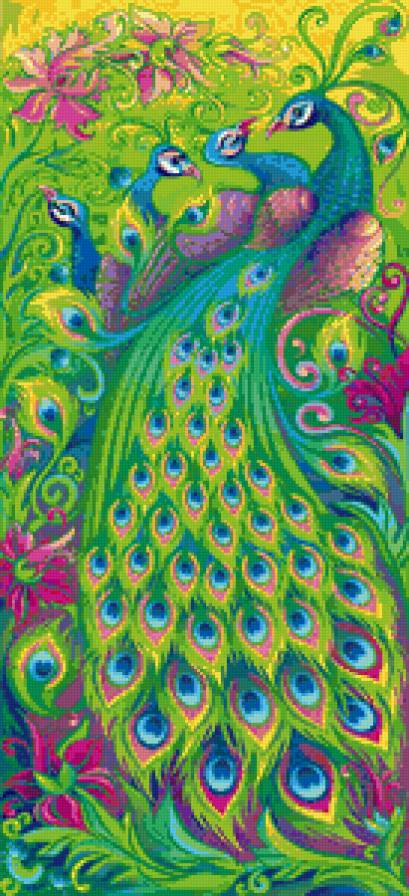 Павлин. Панно - павлин, мир красок, райские птицы, птица, павлины, птицы - предпросмотр