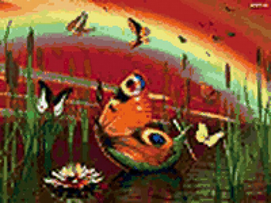 природа - бабочка, радуга - предпросмотр