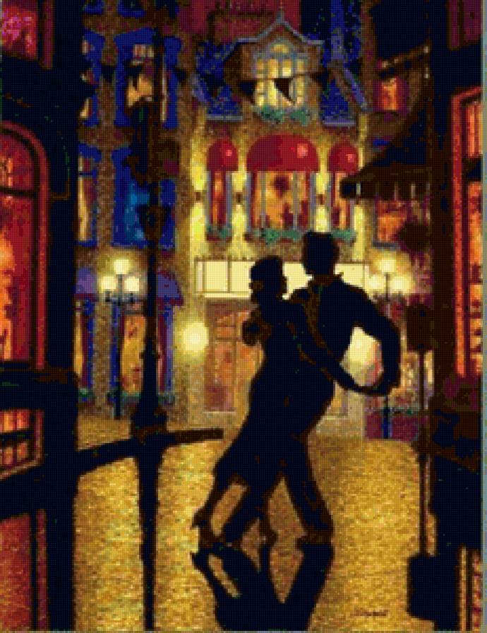 Тени... Он и она. - танец, пара, мужчина, город, двое, пейзаж, девушка - предпросмотр