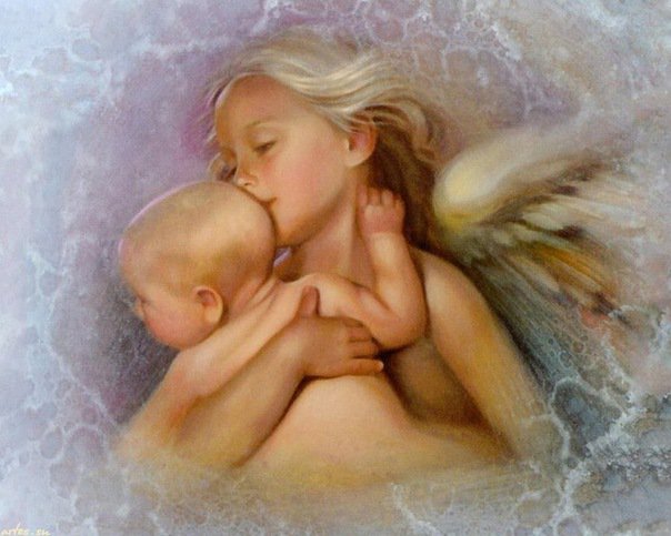 Поцелуй ангела - ангелы, дети - оригинал