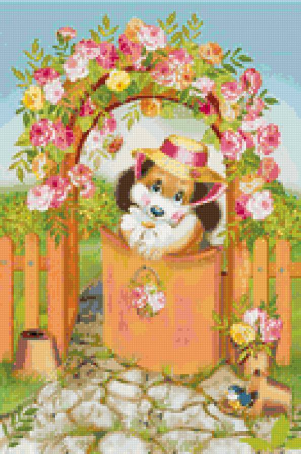 Щенок - животные, открытка, мультяшки - предпросмотр