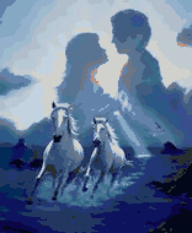 Джимм Уоррен - картина, любовь, фантазия, лошади - предпросмотр