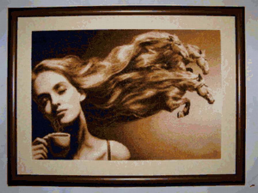 девушка - девушка, кони - предпросмотр