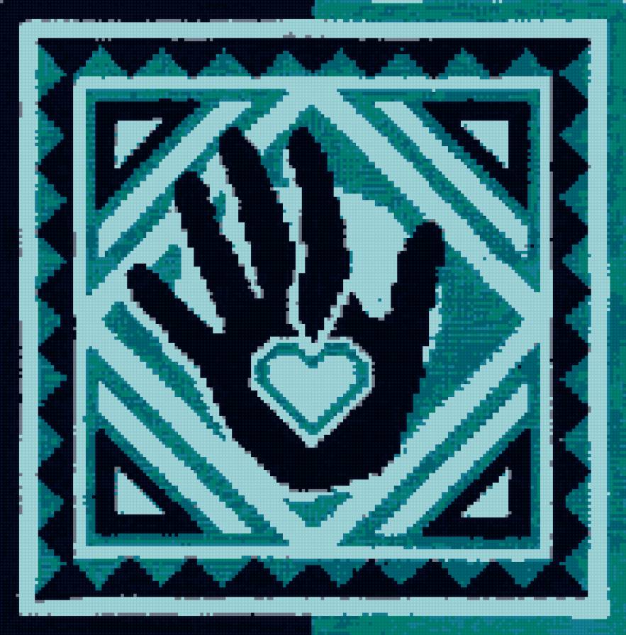 Подушка с ладонью - оргамент, рука, подушка - предпросмотр