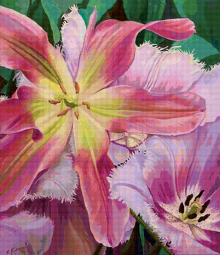 Серия "Букет" - лилии, тюльпаны, цветы - предпросмотр