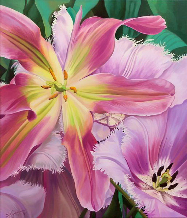 Серия "Букет" - лилии, тюльпаны, цветы - оригинал