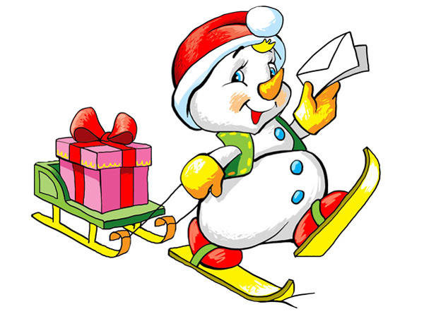 Снеговичок - новый год, подарок, праздник, снеговик - оригинал