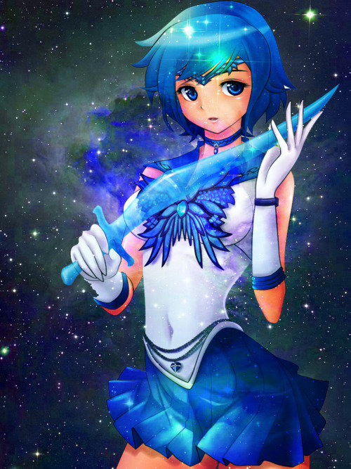 Темный Сейлор Меркурий арт - фанарт, сейлор меркурий, темный сейлор меркурий - оригинал