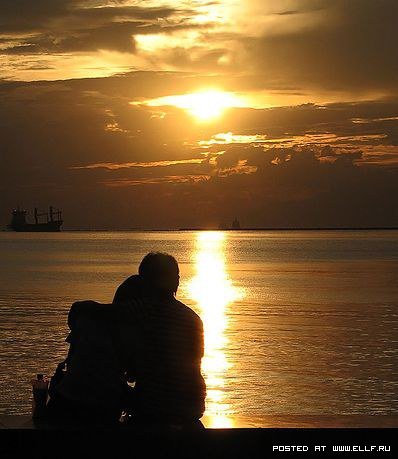 Вечер - двое, романтика, пейзаж, пара - оригинал