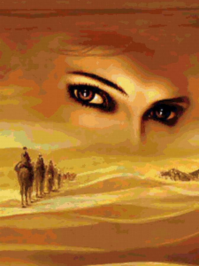 №99525 - девушка, восток, женщина, взгляд, глаза, пустыня - предпросмотр