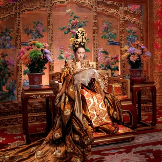 проклятие золотого цветка - девушка, дворец, женский образ, вышивка, цветы, китай, принцесса - оригинал