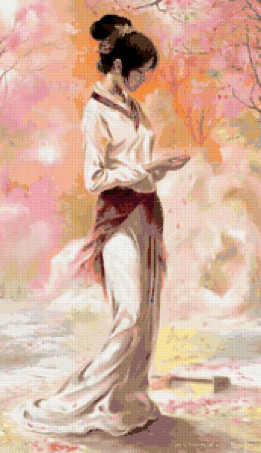 Девушка - гейша, восток, девушка - предпросмотр