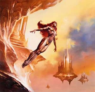 Fantasy - фэнтази, картинка, горы, девушка - оригинал