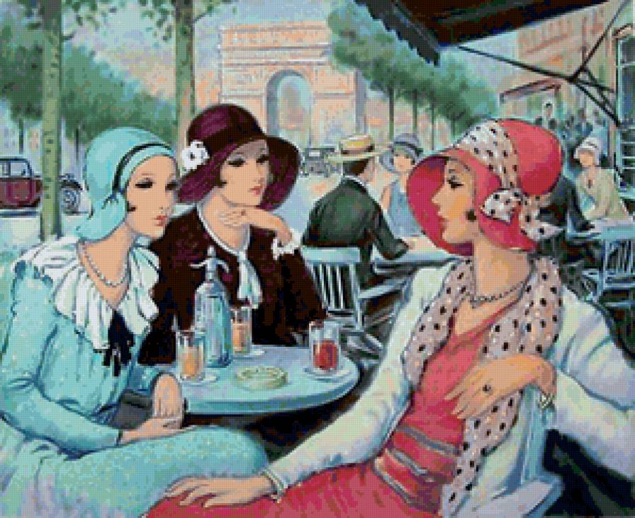 Ретро - женский образ, живопись - предпросмотр