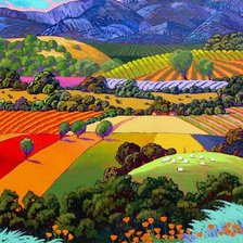 Схема вышивки «деревенский пейзаж»