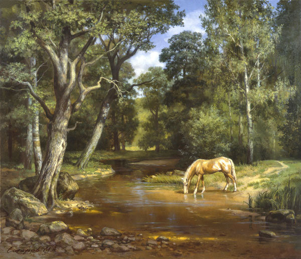 Пейзаж, лошади - пейзаж, лошади - оригинал