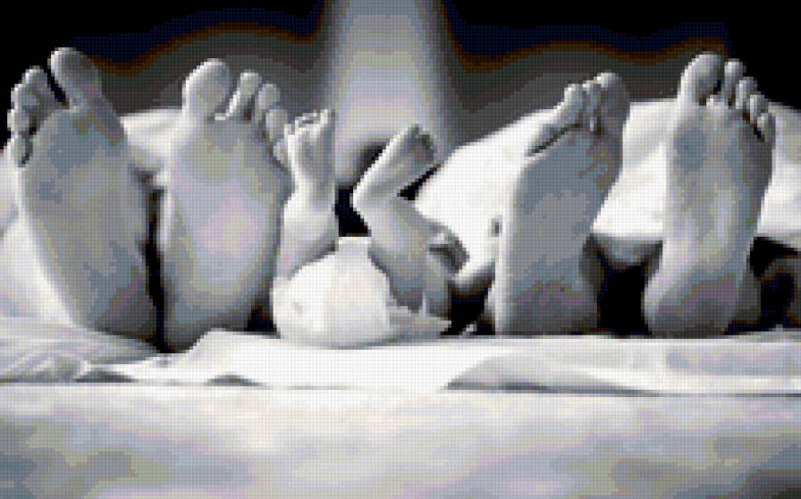 Трое - малыш, ребенок, троее, черно-белое, детское - предпросмотр