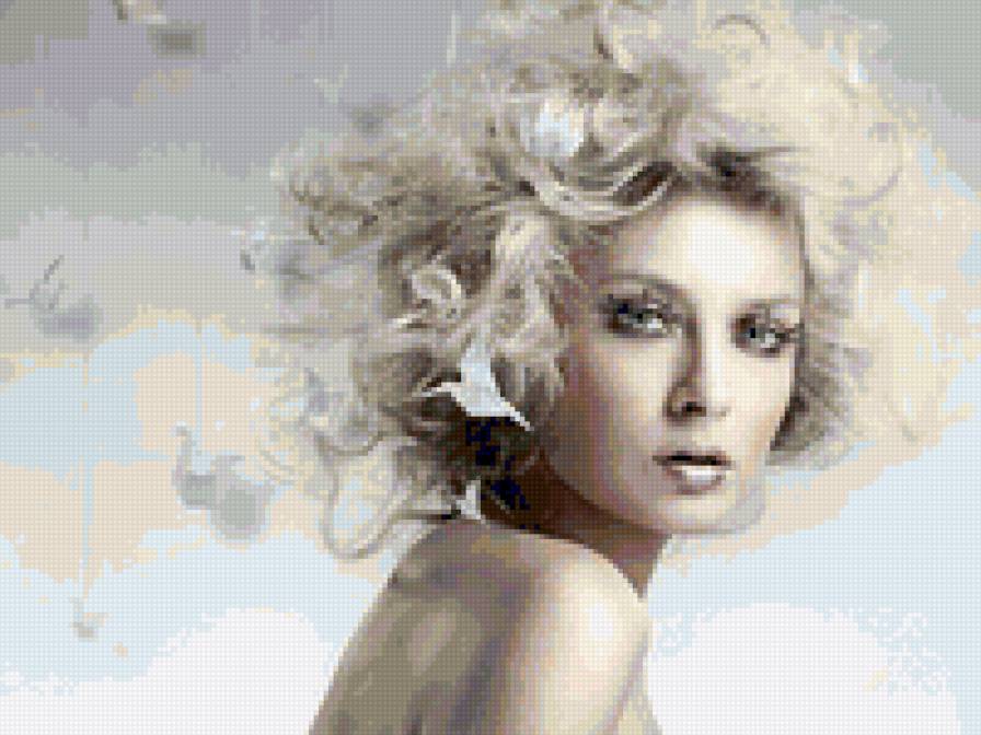 девушка и птицы - птицы. блондинка, девушка - предпросмотр