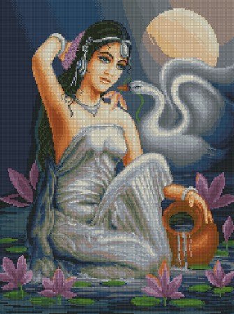 индианка - девушка, индия, восток, образ, лебедь, девушки, птицы - оригинал