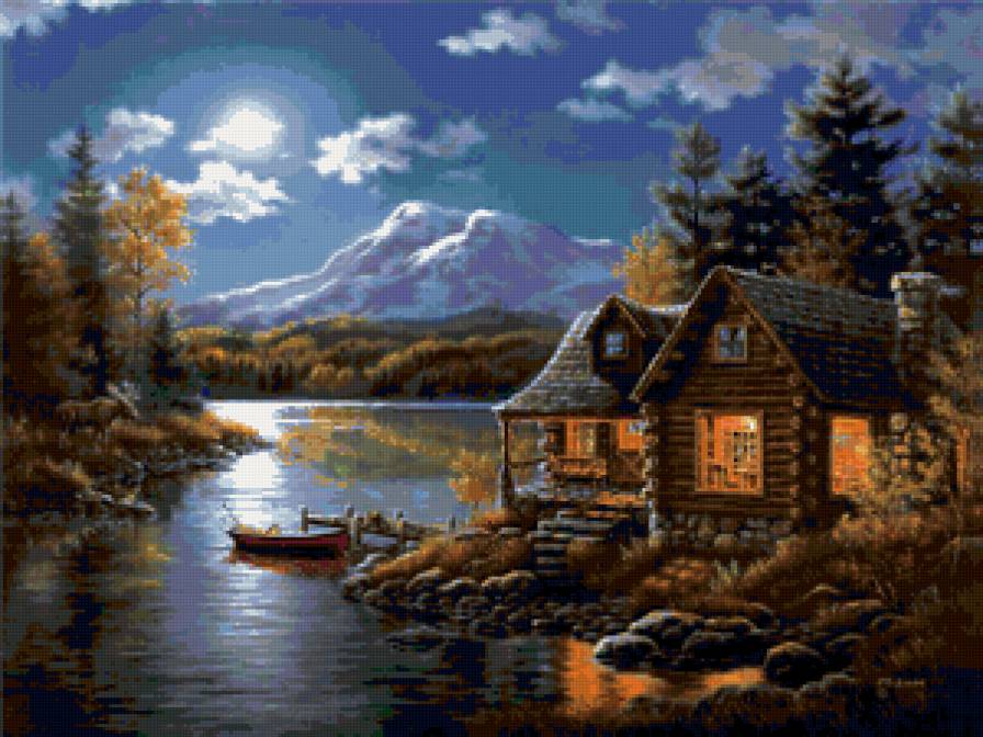 Домик в горах - пейзаж, природа - предпросмотр