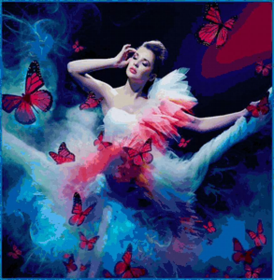 мечты - бабочки, девушка - предпросмотр