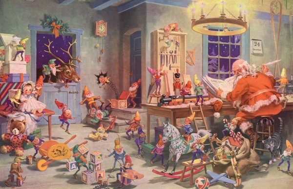 Новый год - санта, рождество, зима, игрушки, дед мороз, детская - оригинал