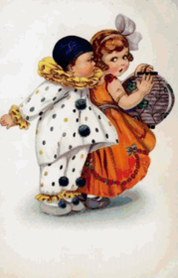 Мальвина и пьеро - куклы, дети - предпросмотр