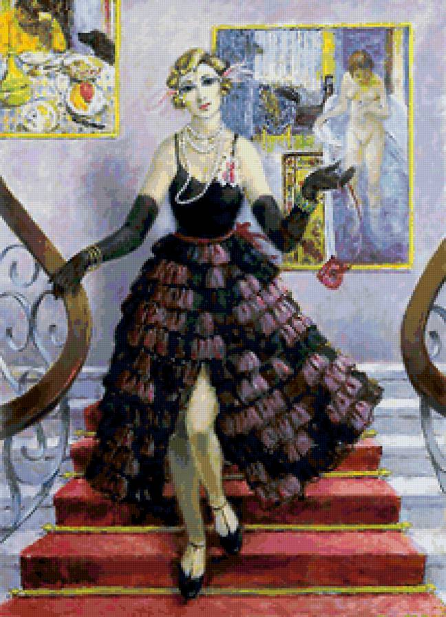 Ретро - женский образ, живопись - предпросмотр