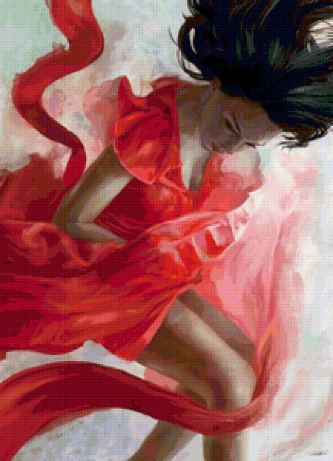 №100699 - платье, девушка в красном, девушка - предпросмотр