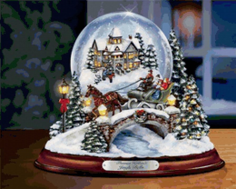 Рождественский шар - новогодняя, новый год, праздник, томас кинкейд, шар, рождество - предпросмотр