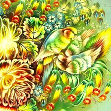 Оригинал схемы вышивки «птицы и цветы» (№100794)