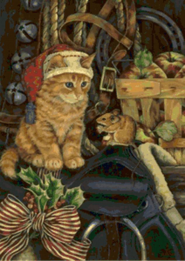 №101547 - кошки, животные, рождество, новый год - предпросмотр