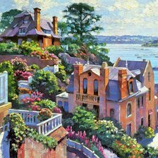 Схема вышивки «Город у моря»