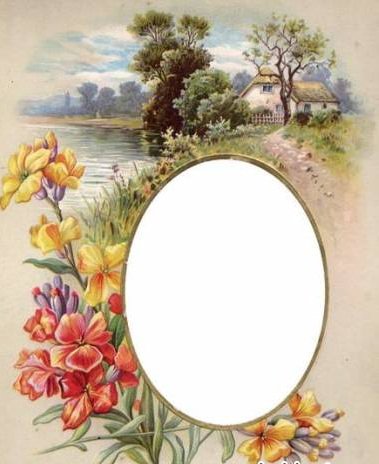 Фоторамка на портрет - дом, цветы - оригинал