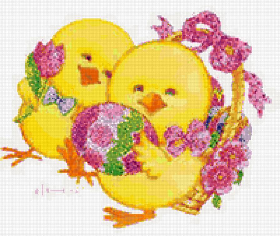 Пасхальные цыплята - цыплята, яйца, праздник, пасха - предпросмотр