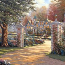 Схема вышивки «картина загородное поместье»
