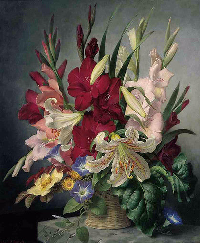 картина букет гладиолусов - живопись, цветы - оригинал