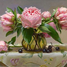 Схема вышивки «Нежные пионы.»