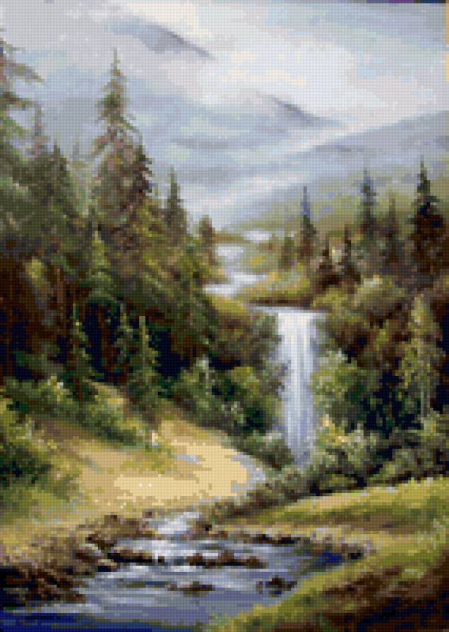 водопад - пейзаж - предпросмотр