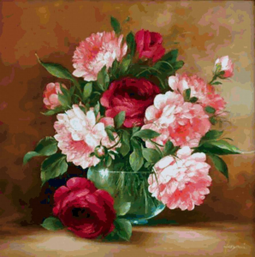 Букет розовые пионы - пион, букет, цветы - предпросмотр