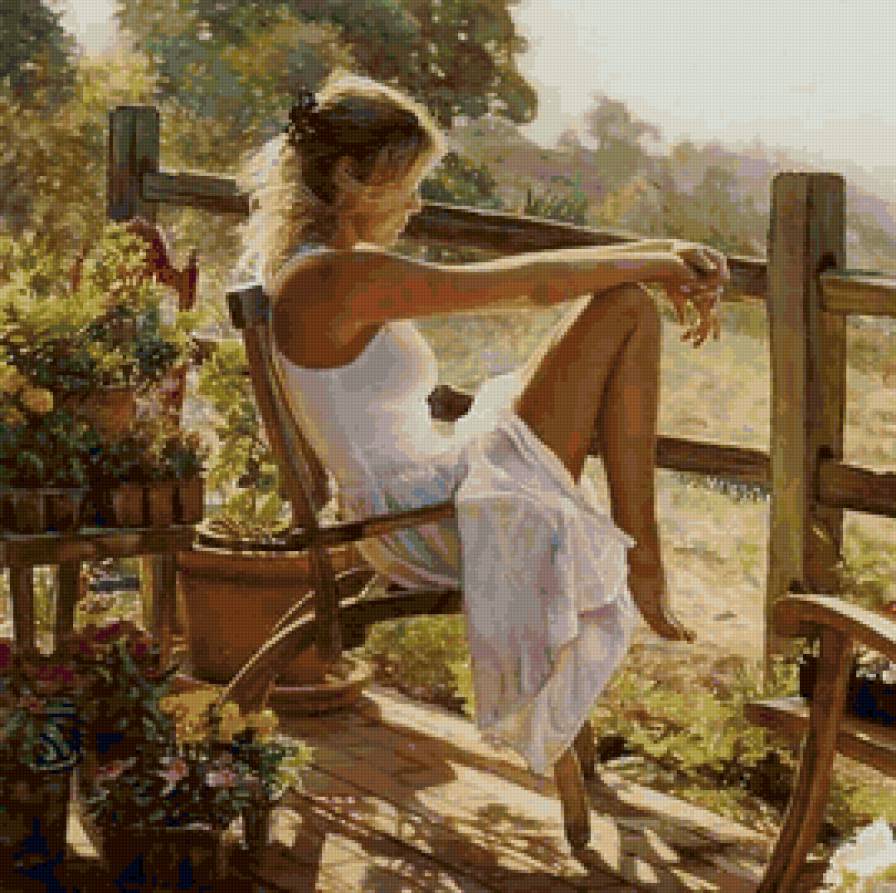 Девушка акварели Стива Хенкса - девушка - предпросмотр