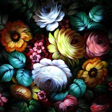 Оригинал схемы вышивки «цветы» (№103797)