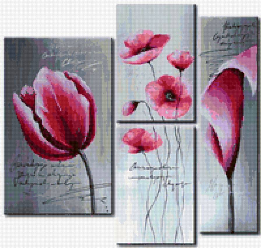 Триптих Тюльпаны - тюльпаны, триптих - предпросмотр