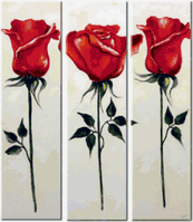 Триптих Розы - триптих, розы - предпросмотр