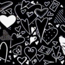 Оригинал схемы вышивки «Сердечки черно-белые» (№103918)