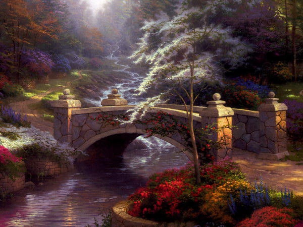 картина мост - пейзаж - оригинал