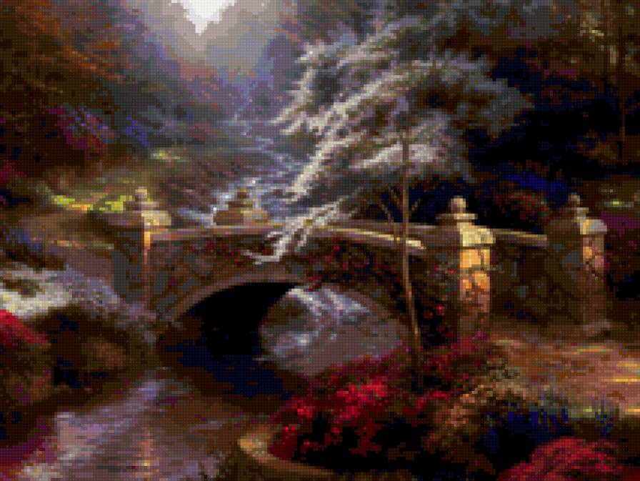 картина мост - пейзаж - предпросмотр